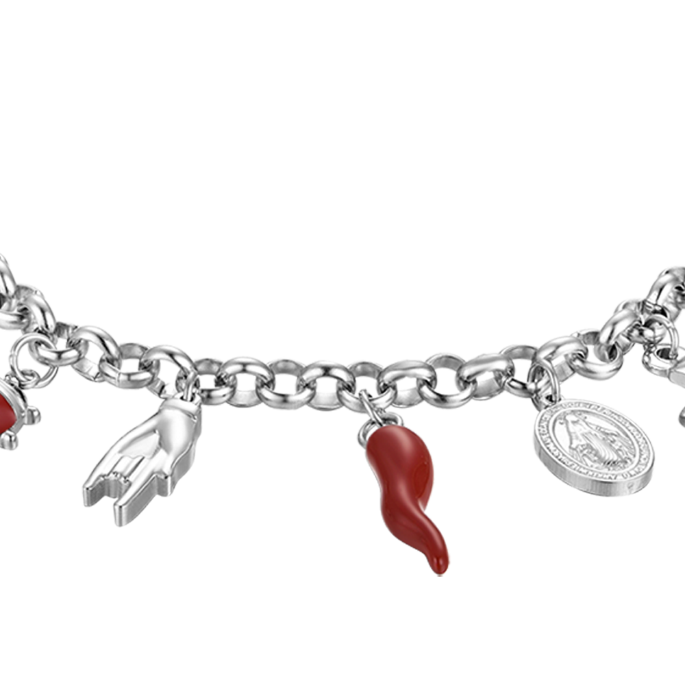 WOMEN'S STEEL BRACELET WITH CHARMS