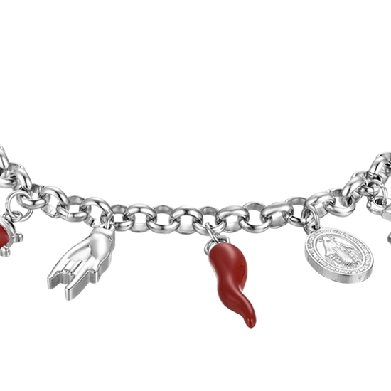 WOMEN'S STEEL BRACELET WITH CHARMS