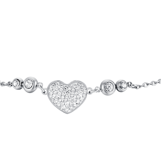 WOMAN'S BRACELET IN STEEL WITH HEART WITH WHITE CRYSTALS Luca Barra