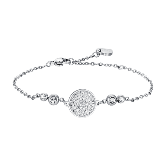 WOMEN'S STEEL BRACELET WITH WHITE CRYSTAL ELEMENT