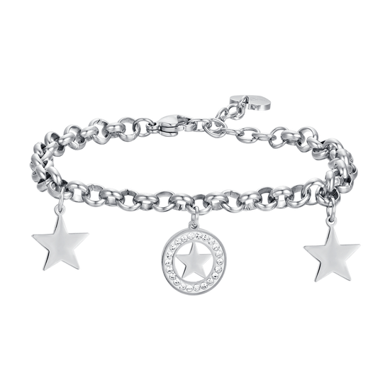 WOMAN'S BRACELET IN IP GOLD STEEL WITH STARS AND WHITE CRYSTALS Luca Barra