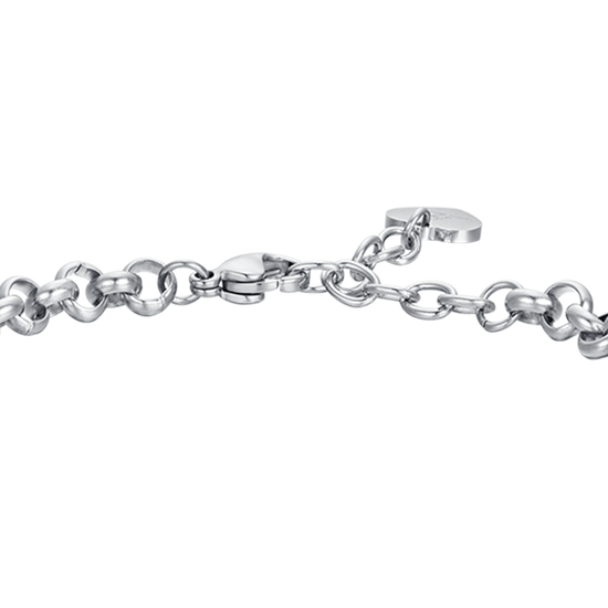 WOMAN'S BRACELET IN STEEL WITH LIFE FLOWER AND WHITE CRYSTALS Luca Barra