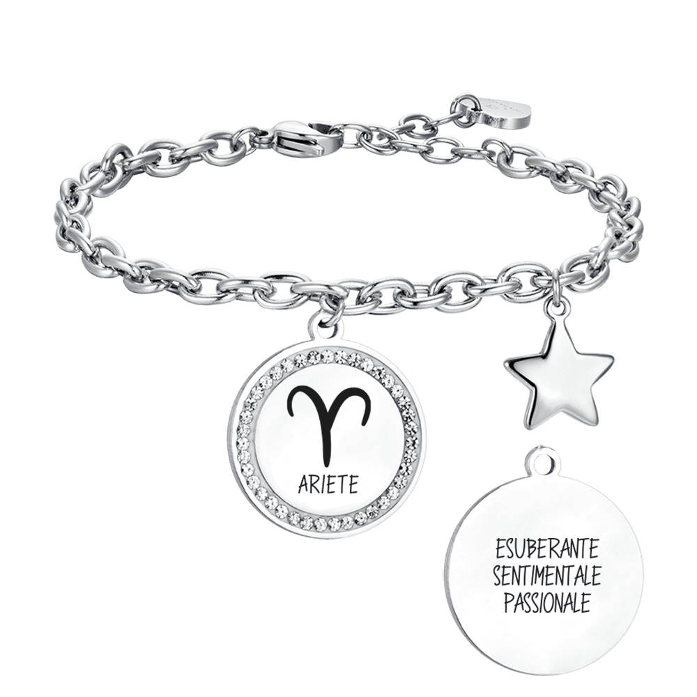 STEEL WOMEN'S BRACELET ZODIAC SIGN ARIES PLATE