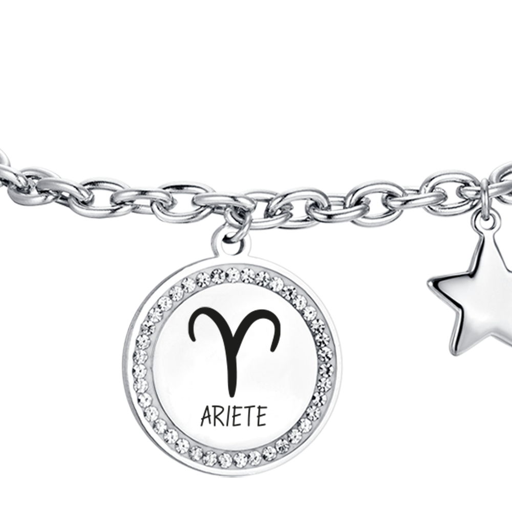 STEEL WOMEN'S BRACELET ZODIAC SIGN ARIES PLATE