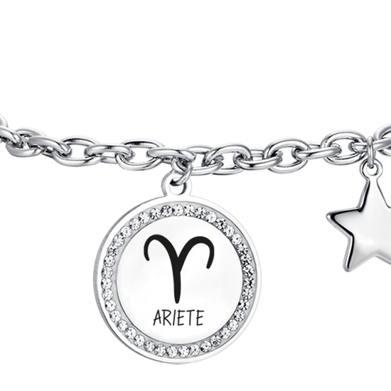 STEEL WOMEN'S BRACELET ZODIAC SIGN ARIES PLATE