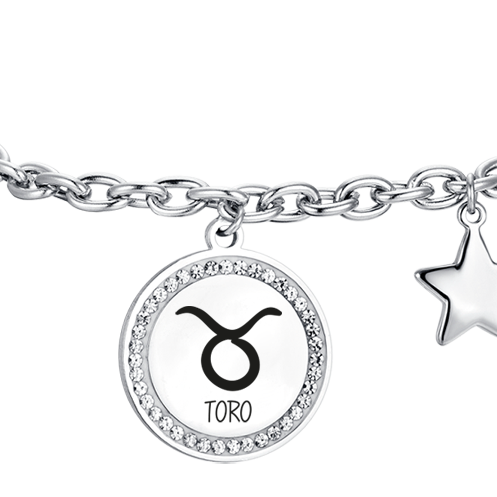 BULL ZODIAC SIGN STEEL PLATE WOMEN'S BRACELET