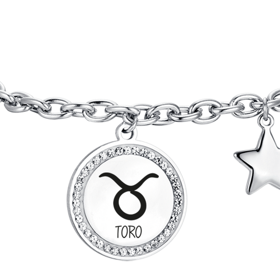 BULL ZODIAC SIGN STEEL PLATE WOMEN'S BRACELET