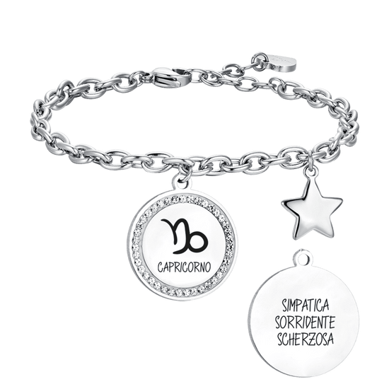 STEEL WOMEN'S BRACELET ZODIAC SIGN CAPRICORN PLATE