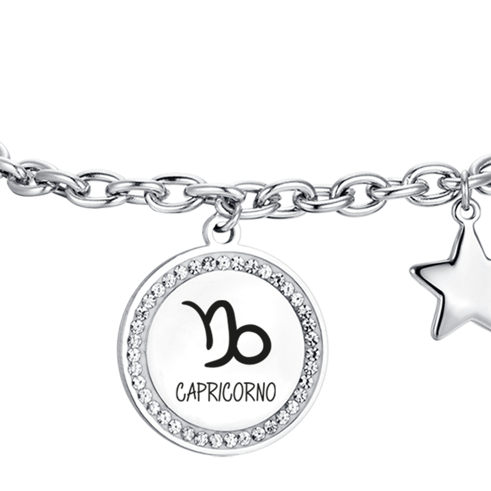 STEEL WOMEN'S BRACELET ZODIAC SIGN CAPRICORN PLATE