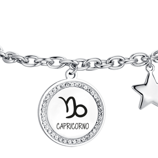 STEEL WOMEN'S BRACELET ZODIAC SIGN CAPRICORN PLATE