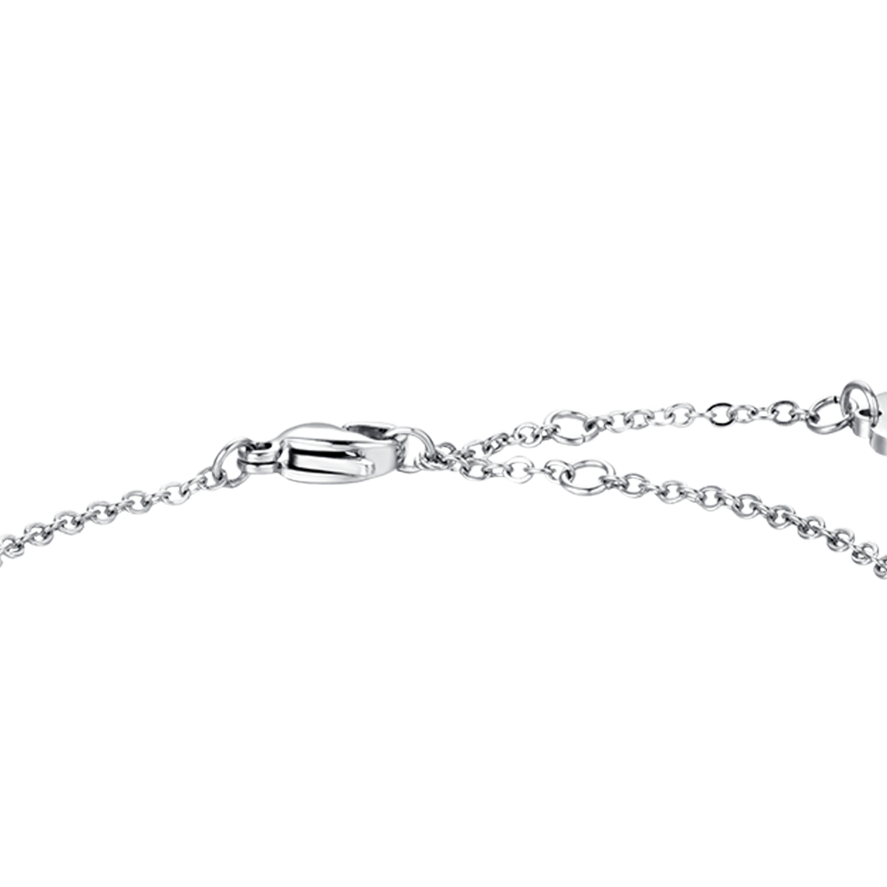 WHITE CRYSTAL HEART STEEL WOMEN'S BRACELET