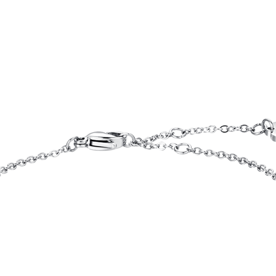 WHITE CRYSTAL HEART STEEL WOMEN'S BRACELET