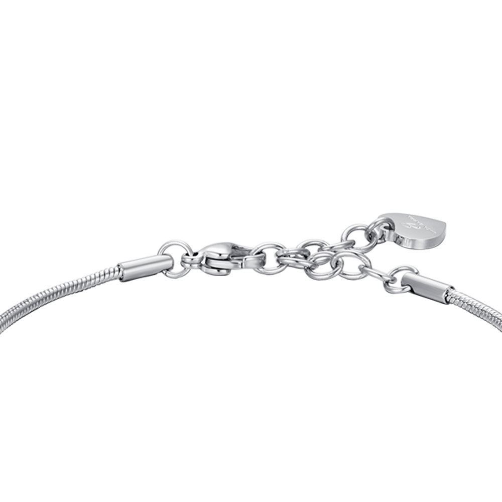 WOMEN'S STEEL BUTTERFLY BRACELET WITH WHITE CRYSTALS