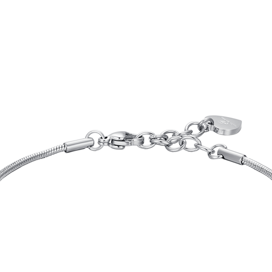 WOMEN'S STEEL BUTTERFLY BRACELET WITH WHITE CRYSTALS