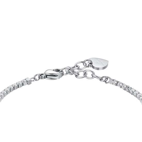 WOMEN'S STEEL TENNIS BRACELET WITH WHITE CRYSTALS AND STARS