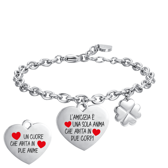 WOMEN STEEL BRACELET FRIENDSHIP IS ONE SOUL LIVING IN TWO BODIES