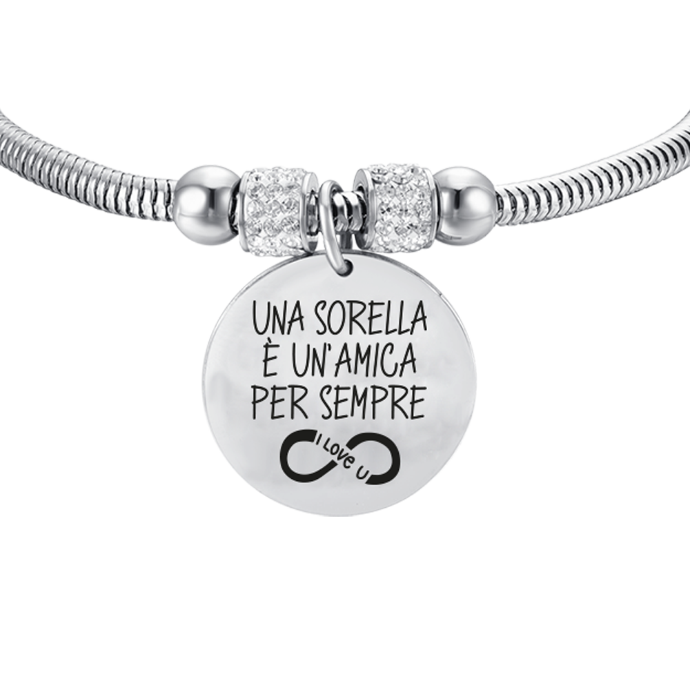 STEEL WOMEN'S BRACELET A SISTER IS A FRIEND FOREVER