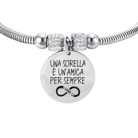 STEEL WOMEN'S BRACELET A SISTER IS A FRIEND FOREVER