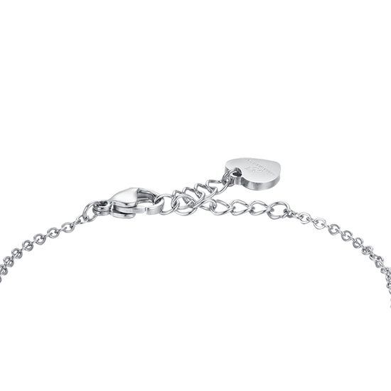 WOMEN'S STEEL HEARTS BRACELET WITH WHITE CRYSTALS