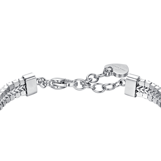 WOMEN'S STEEL TENNIS BRACELET WITH WHITE CRYSTALS