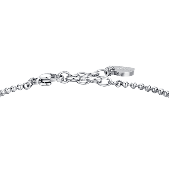 WOMEN'S STEEL BRACELET WITH HEART AND WHITE CUBIC ZIRCONIA