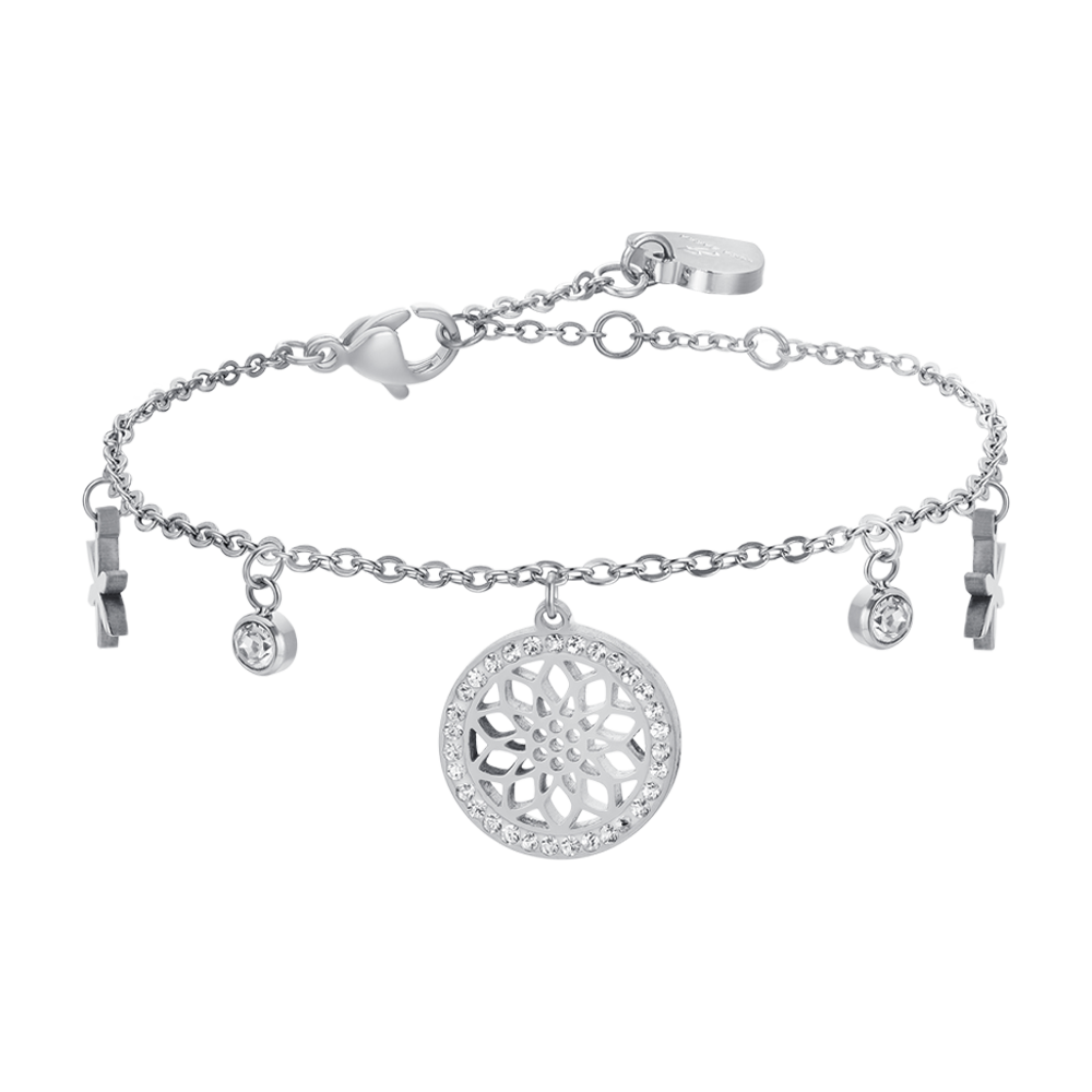 WOMAN'S BRACELET IN STEEL FLOWER OF LIFE Luca Barra