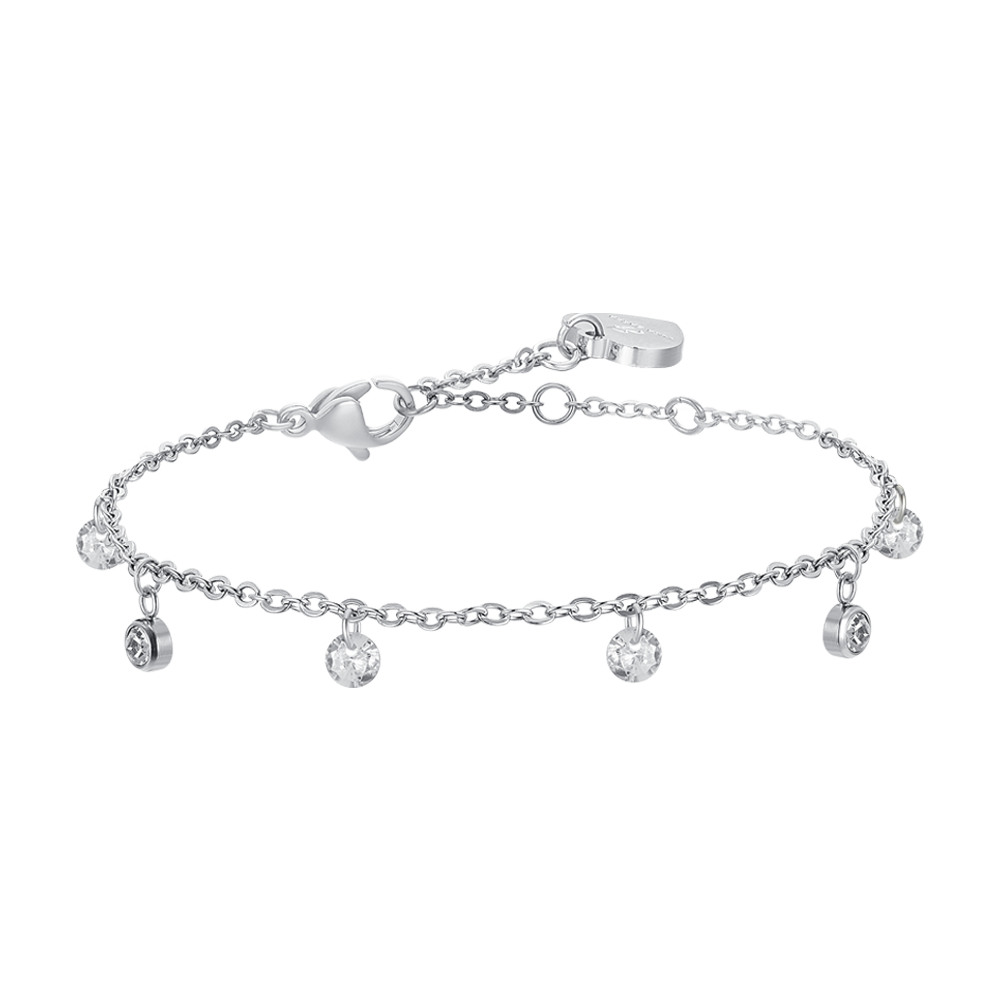 WOMAN'S BRACELET IN STEEL WHITE CRYSTALS Luca Barra