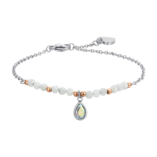 WHITE AGATE STEEL WOMEN'S BRACELET