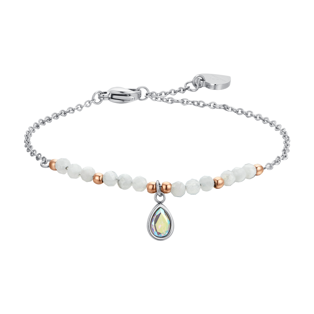 WHITE AGATE STEEL WOMEN'S BRACELET