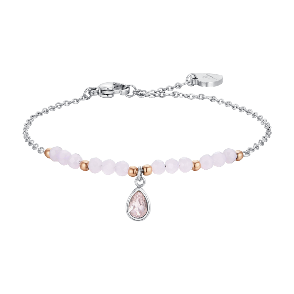 WOMAN'S BRACELET IN ROSE AGATE STEEL Luca Barra