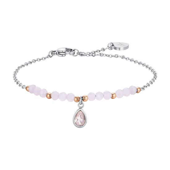 PINK AGATE STEEL WOMEN'S BRACELET