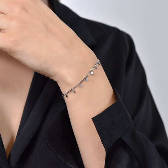 WOMEN'S STEEL BRACELET WITH DIAMONDS