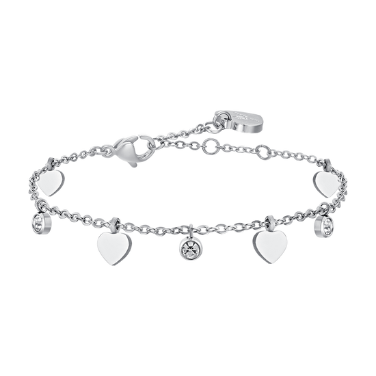 HEARTS AND CRYSTALS STEEL WOMEN BRACELET