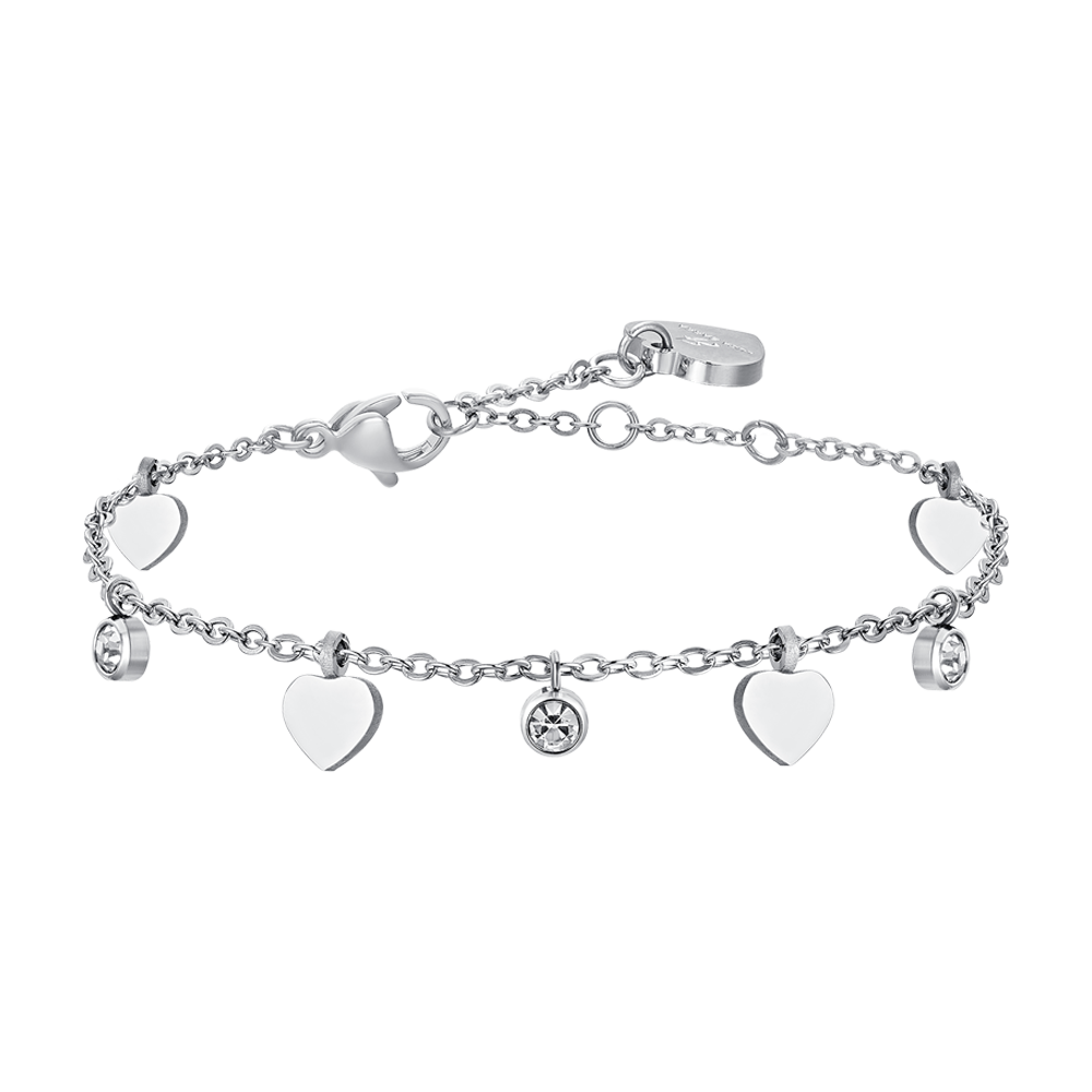 HEARTS AND CRYSTALS STEEL WOMEN BRACELET