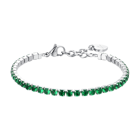 GREEN CRYSTALS WOMEN'S TENNIS BRACELET