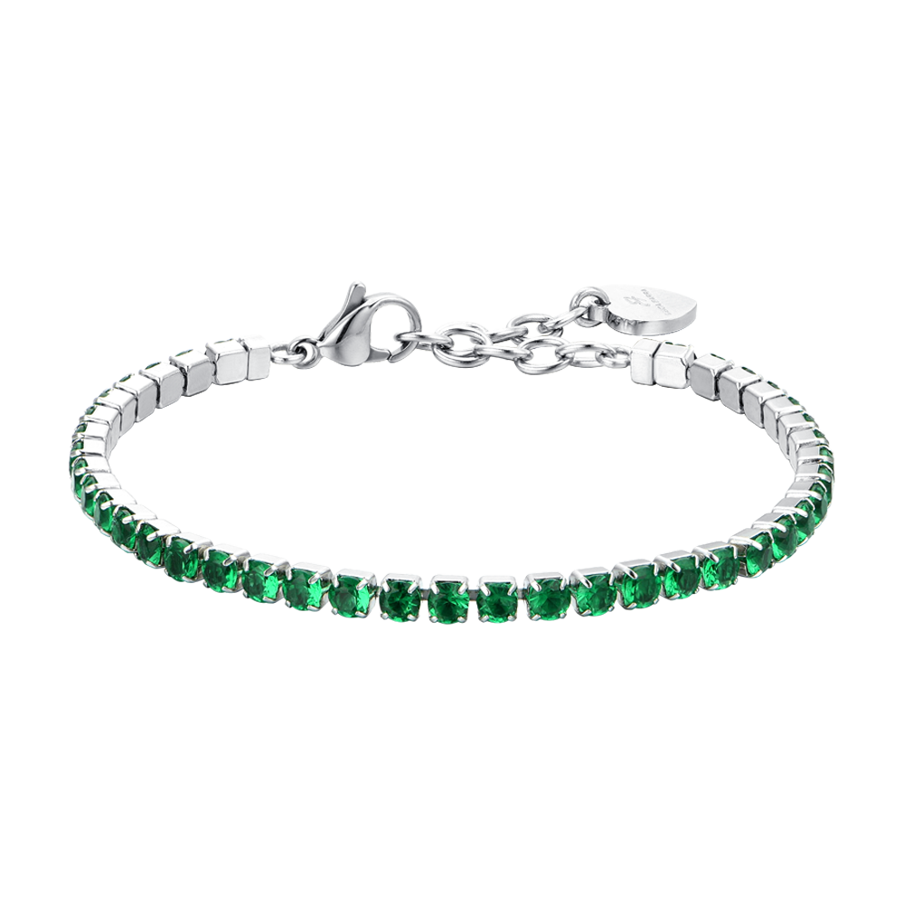 GREEN CRYSTALS WOMEN'S TENNIS BRACELET