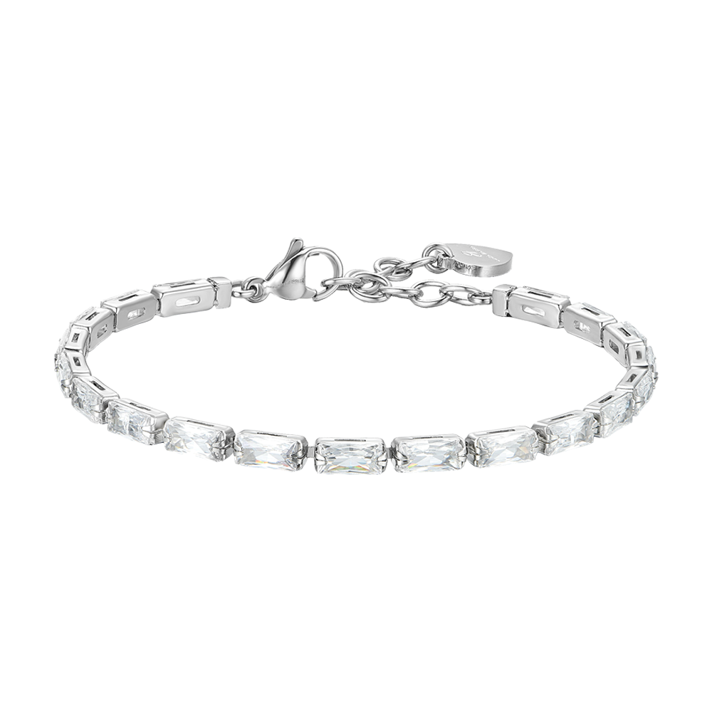 WOMEN'S TENNIS BRACELET WHITE BAGUETTE ZIRCONES Luca Barra