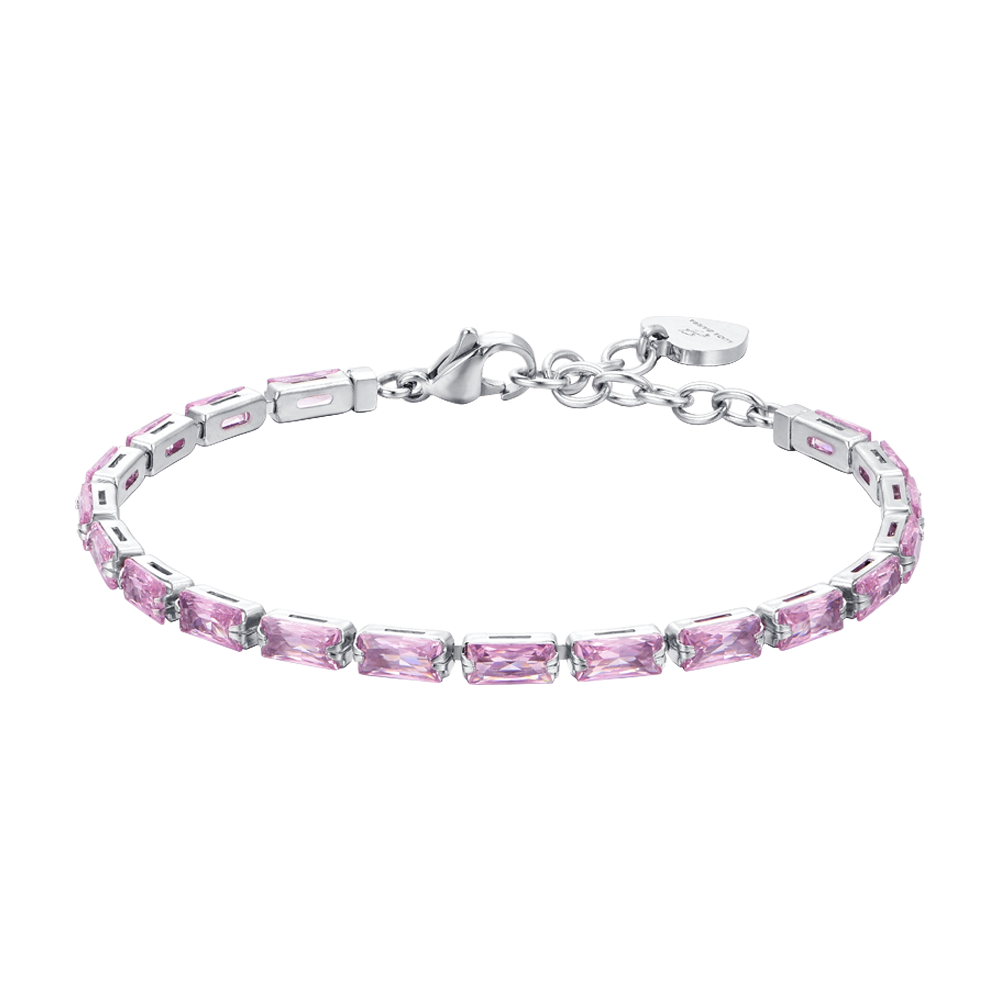 PINK BAGUETTE CUBIC ZIRCONIA WOMEN'S TENNIS BRACELET