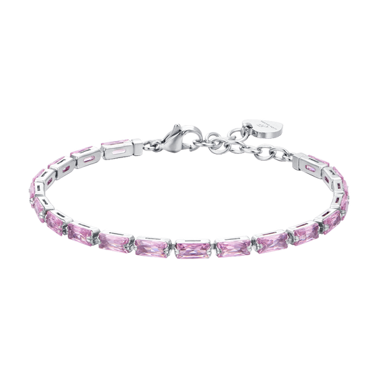 PINK BAGUETTE CUBIC ZIRCONIA WOMEN'S TENNIS BRACELET