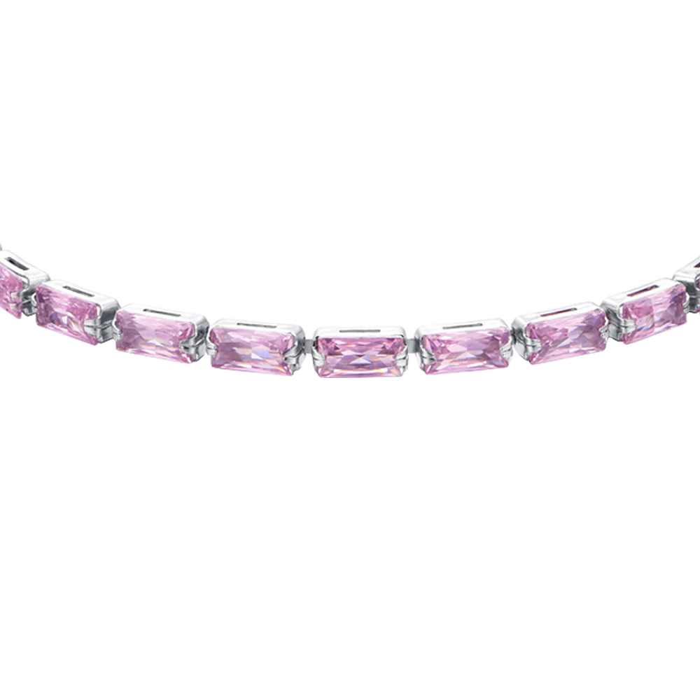 PINK BAGUETTE CUBIC ZIRCONIA WOMEN'S TENNIS BRACELET