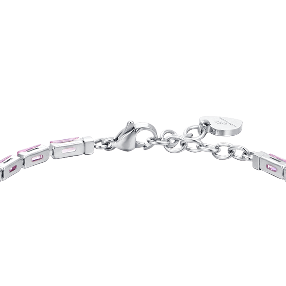 PINK BAGUETTE CUBIC ZIRCONIA WOMEN'S TENNIS BRACELET