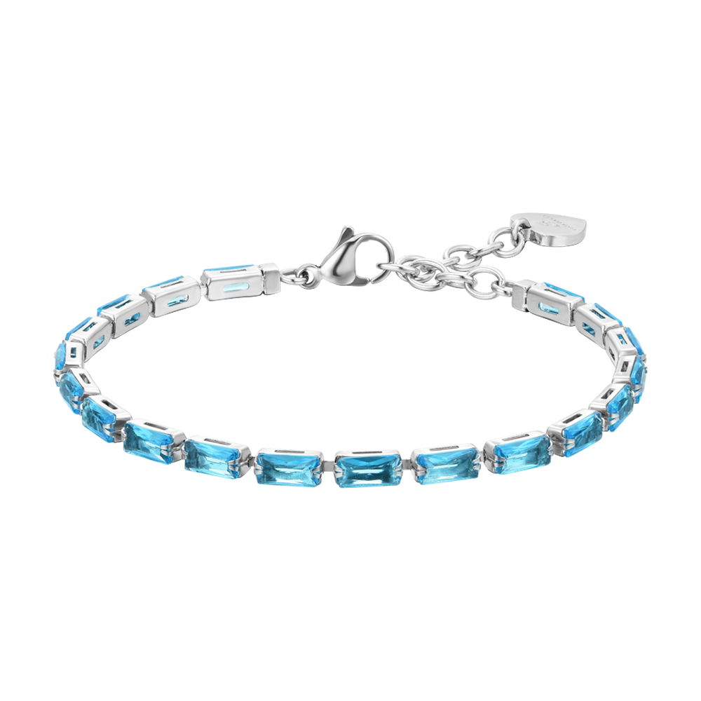 WOMEN'S BAGUETTE BAGUETTE AQUAMARINE TENNIS BRACELET