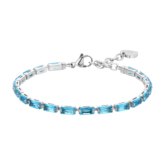 WOMEN'S BAGUETTE BAGUETTE AQUAMARINE TENNIS BRACELET