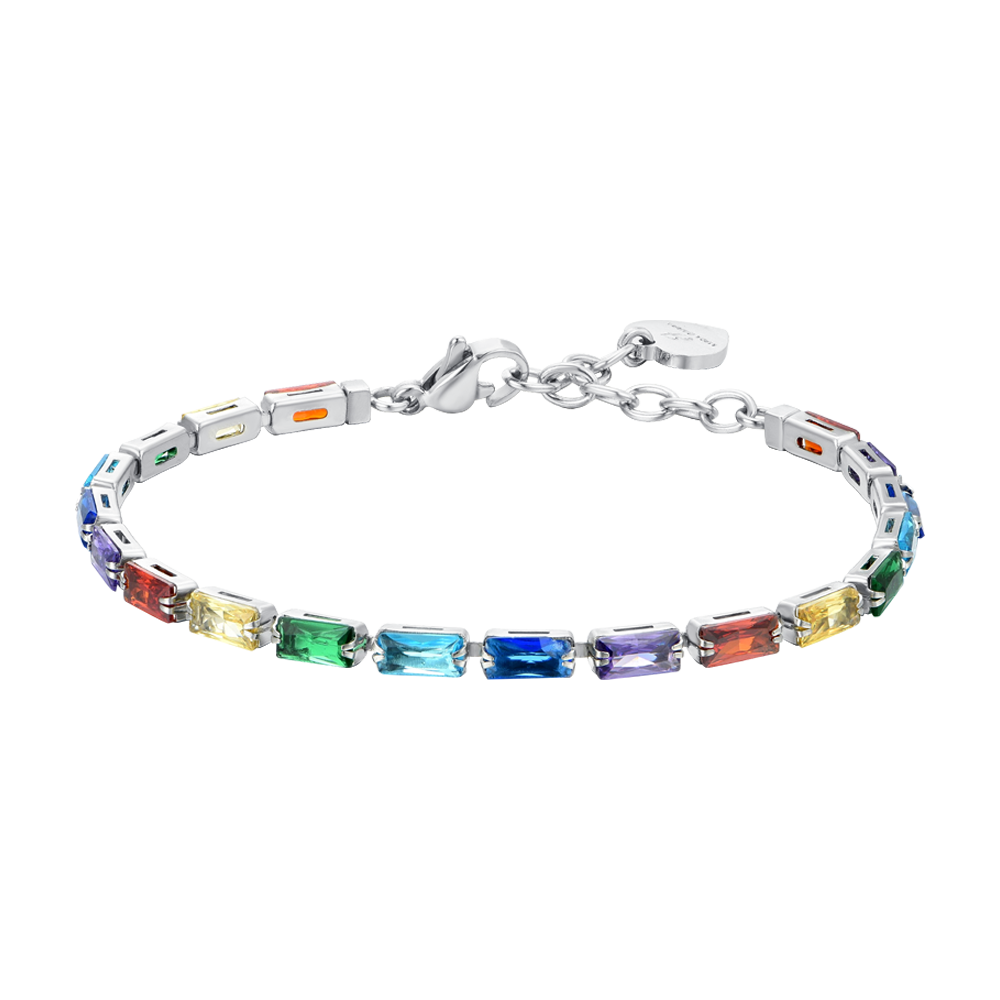 MULTICOLOR BAGUETTE BAGUETTE CUBIC ZIRCONIA WOMEN'S TENNIS BRACELET