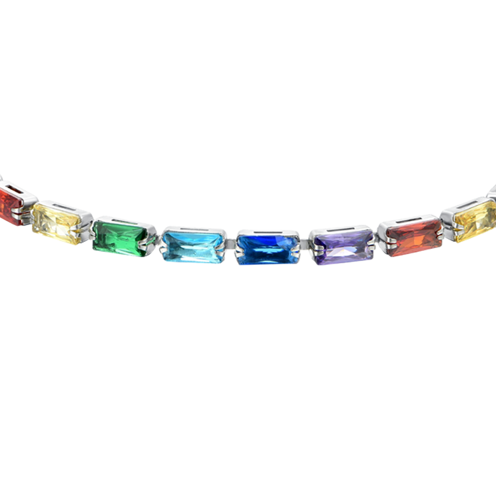 MULTICOLOR BAGUETTE BAGUETTE CUBIC ZIRCONIA WOMEN'S TENNIS BRACELET