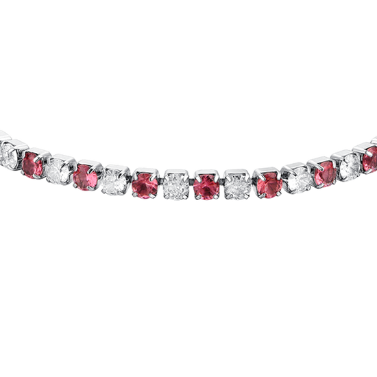 RED AND WHITE CRYSTALS WOMEN'S TENNIS BRACELET