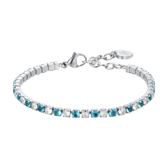 WOMEN'S TENNIS BRACELET BLUE AND WHITE CRYSTALS