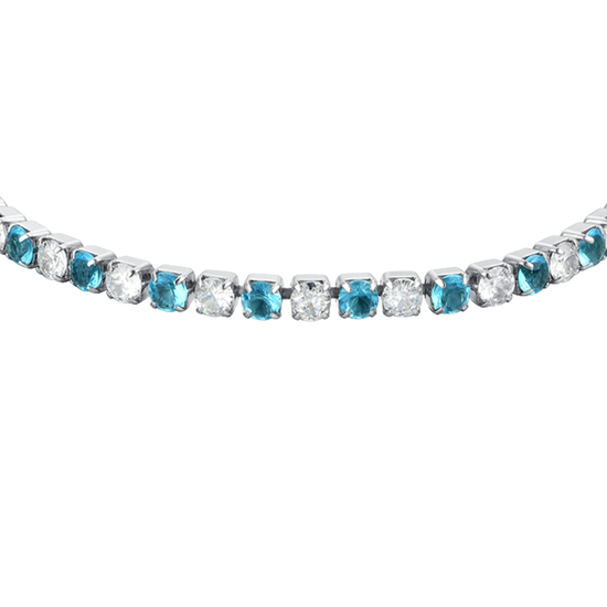 WOMEN'S TENNIS BRACELET BLUE AND WHITE CRYSTALS