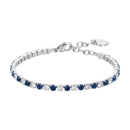BLUE AND WHITE CRYSTALS WOMEN'S TENNIS BRACELET