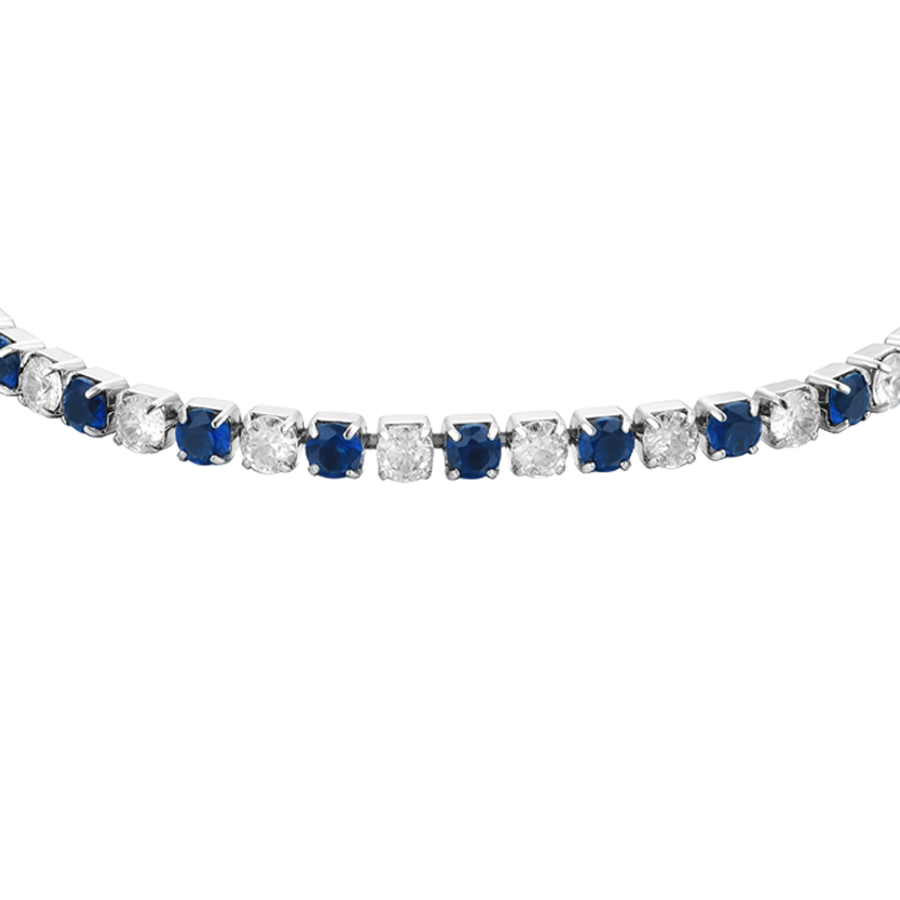 BLUE AND WHITE CRYSTALS WOMEN'S TENNIS BRACELET